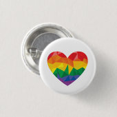 LGBTQ+ Pride Geometric Heart Rainbow Ronde Button 3,2 Cm (Voorkant /achterkant)