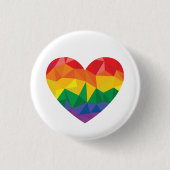 LGBTQ+ Pride Geometric Heart Rainbow Ronde Button 3,2 Cm (Voorkant)