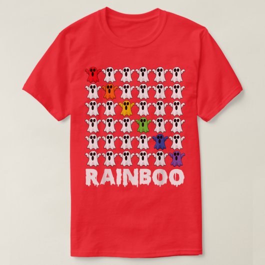 LGBTQ Pride Ghost Rainbow Boo Ghost Funny Rainboo T-shirt (Design voorkant)