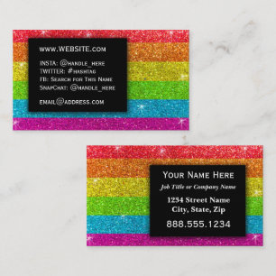 LGBTQ Pride Glitter Rainbow make-up Artiest Bling  Visitekaartje