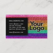 LGBTQ Pride Glitter Rainbow Make-up artistieke Log Visitekaartje (Voorkant)