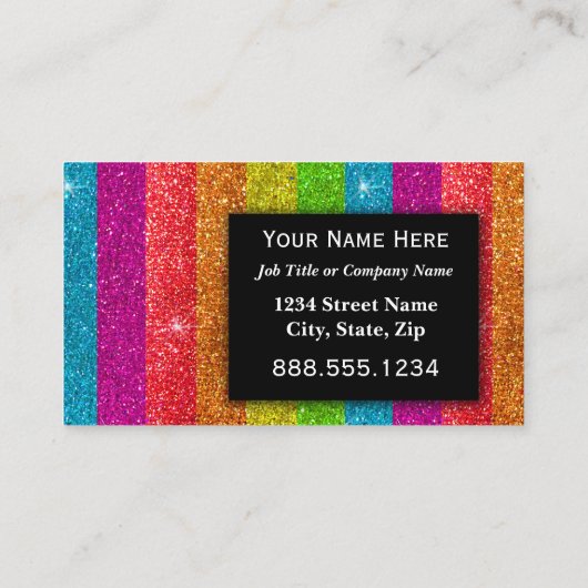 LGBTQ Pride Glitter Rainbow makeup Artiest Bling Visitekaartje (Achterkant)