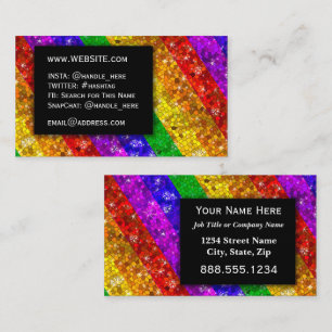 LGBTQ Pride Glitter Rainbow makeup Artiest Bling Visitekaartje