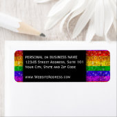 LGBTQ Pride Glitter Rainbow Professional Adres Etiket (Insitu)