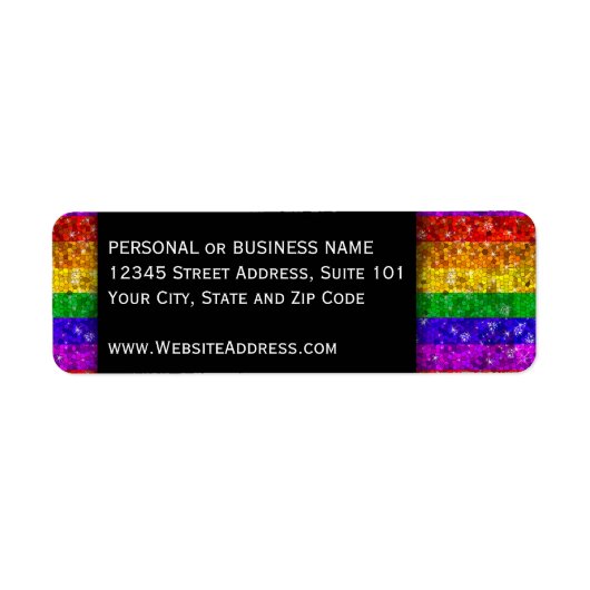 LGBTQ Pride Glitter Rainbow Professional Adres Etiket (Voorkant)