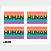 LGBTQ pride Humane regenboogvlag Rechthoekige Sticker (Vel)