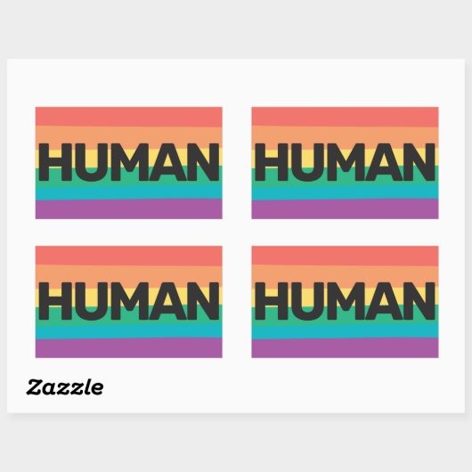 LGBTQ pride Humane regenboogvlag Rechthoekige Sticker (Vel)