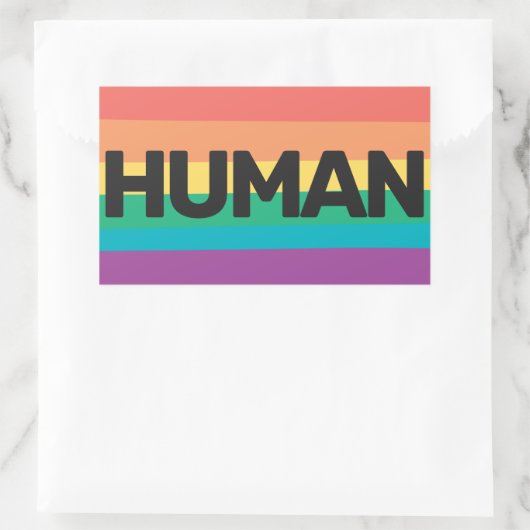 LGBTQ pride Humane regenboogvlag Rechthoekige Sticker (Tas)
