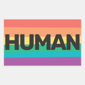 LGBTQ pride Humane regenboogvlag Rechthoekige Sticker (Voorkant)