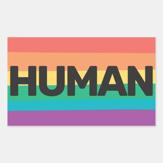 LGBTQ pride Humane regenboogvlag Rechthoekige Sticker (Voorkant)