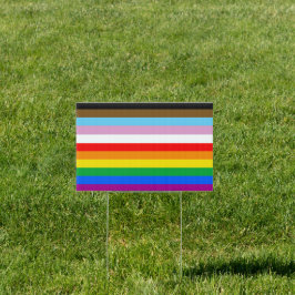 LGBTQ+ PRIDE (Inclusief / Progress ) Huis vlag Tuinbord