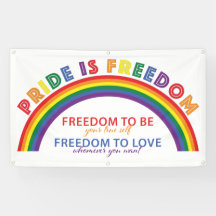 LGBTQ Pride is Freedom Rainbow White Achtergrond