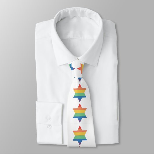 LGBTQ Pride Jewish Star Rainbow Stropdas (Gebonden)