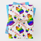 LGBTQ+ Pride Kat - Wees jezelf Inpakpapier Vel (In situ)
