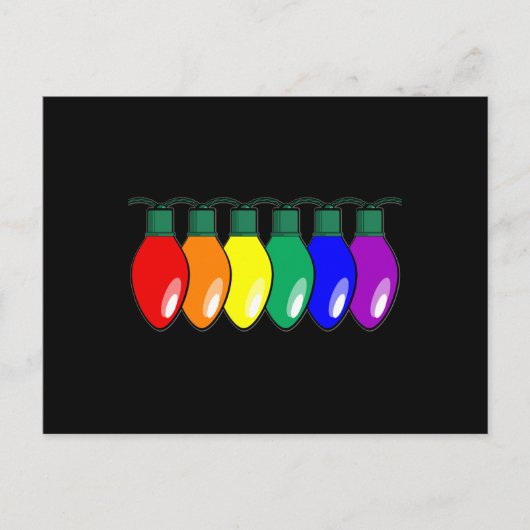 LGBTQ Pride kerstverlichting Briefkaart (Voorkant)