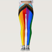 LGBTQ & Pride Leggings - Regenboog Progressie Vlag (Voorkant)