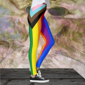 LGBTQ & Pride Leggings - Regenboogvoortgangsvlag