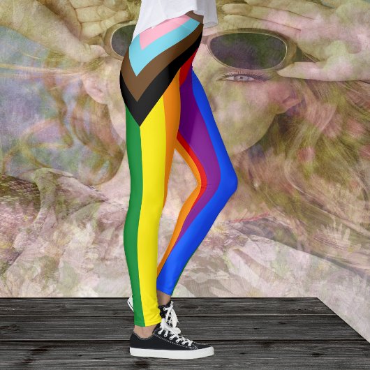 LGBTQ & Pride Leggings - Regenboogvoortgangsvlag