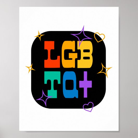 LGBTQ+. PRIDE+LGBT. Regenboog Poster (Voorkant)