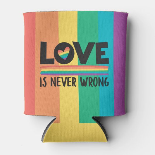 LGBTQ Pride liefde is nooit verkeerde regenboogvla Blikjeskoeler (Voorkant)