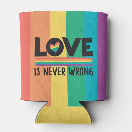 LGBTQ Pride liefde is nooit verkeerde regenboogvla Blikjeskoeler (Achterkant)