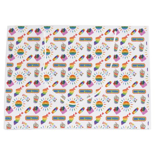 LGBTQ+ Pride Love is een liefdescadeautje Groot Cadeauzakje (Voorkant)