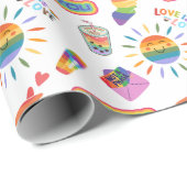 LGBTQ+ Pride Love is een liefdesverhaal Cadeaupapier (Rol Hoek)