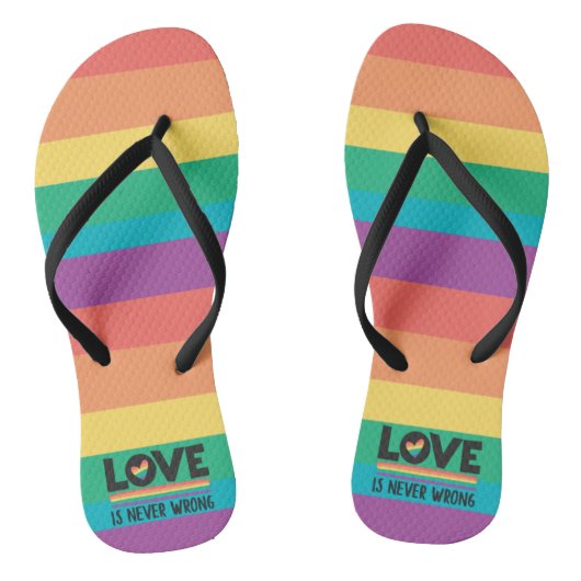 LGBTQ Pride Love is nooit verkeerd in regenboogvla Teenslippers (Voetbed)