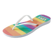 LGBTQ Pride Love is nooit verkeerd in regenboogvla Teenslippers (Schuin)