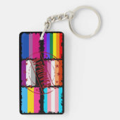 LGBTQ Pride maand Stripes vlaggen Sleutelhanger (achterkant)