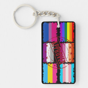 LGBTQ Pride maand Stripes vlaggen Sleutelhanger