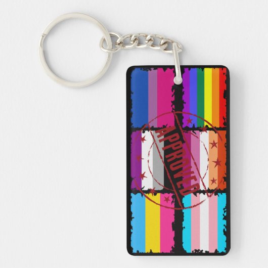 LGBTQ Pride maand Stripes vlaggen Sleutelhanger (Voorkant)