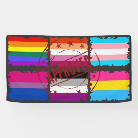 LGBTQ Pride maand Stripes vlaggen Spandoek (Horizontaal)