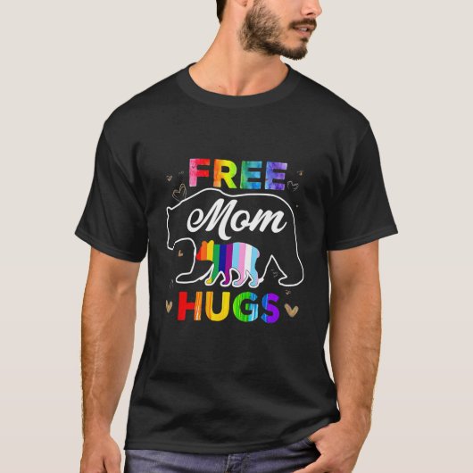 LGBTQ Pride Mama Beer Gratis Moeder Knuffels T-shirt (Voorkant)