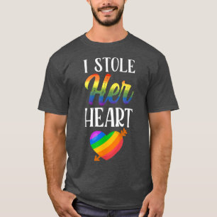 Lgbtq Pride Matching Couple Rainbow Bi Verloving T-shirt