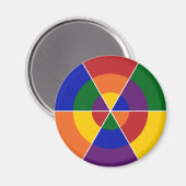 LGBTQ Pride Moderne Geometrische Regenboog Magneet (Voorkant / Achterkant)