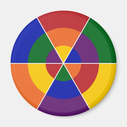 LGBTQ Pride Moderne Geometrische Regenboog Magneet (Voorkant)