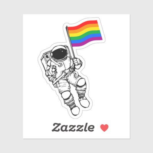 LGBTQ Pride Moonman Sticker (Vel)