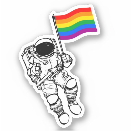 LGBTQ Pride Moonman Sticker (Voorkant)