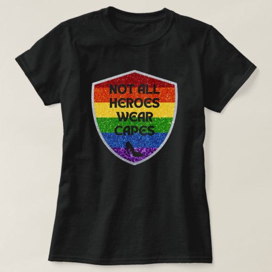 LGBTQ+ Pride niet alle helden Glitter T-shirt (Design voorkant)
