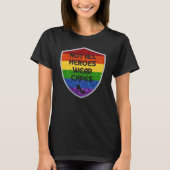 LGBTQ+ Pride niet alle helden Glitter T-shirt (Voorkant)