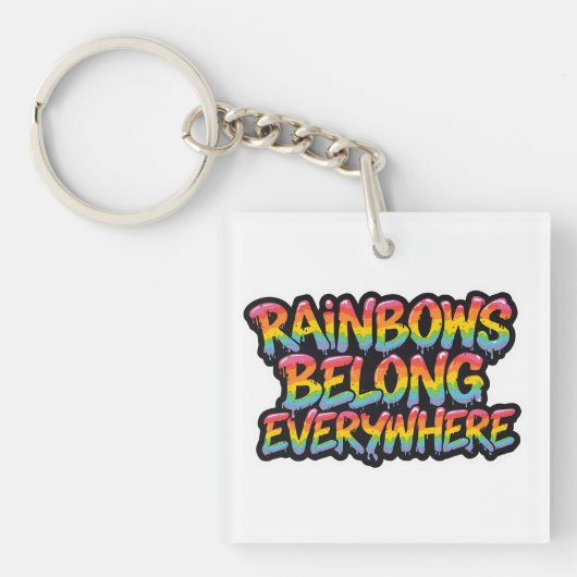 LGBTQ Pride-ontwerp – “Regenbogen horen overal thu Sleutelhanger (voorkant)