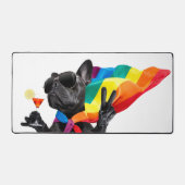 LGBTQ Pride Party Hond in Rainbow Cape Bureaumat (Voorkant)