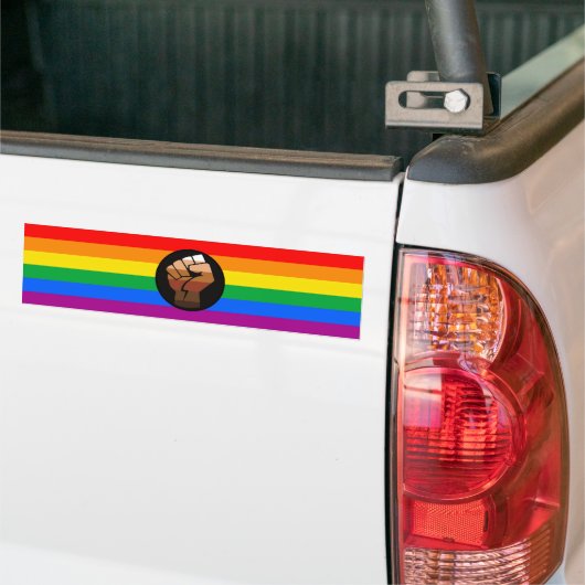 LGBTQ PRIDE (POC Fist Pride) Bumpersticker (Op Truck)