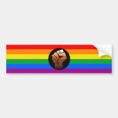 LGBTQ PRIDE (POC Fist Pride) Bumpersticker (Voorkant)