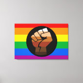 LGBTQ PRIDE (POC Fist Pride) Canvas Afdruk (Voorkant)