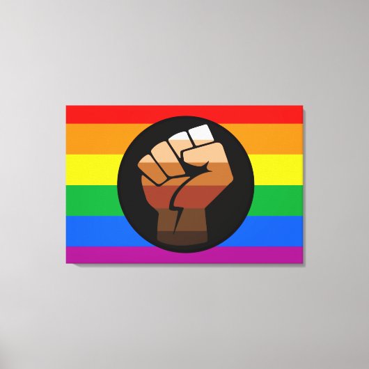 LGBTQ PRIDE (POC Fist Pride) Canvas Afdruk (Voorkant)