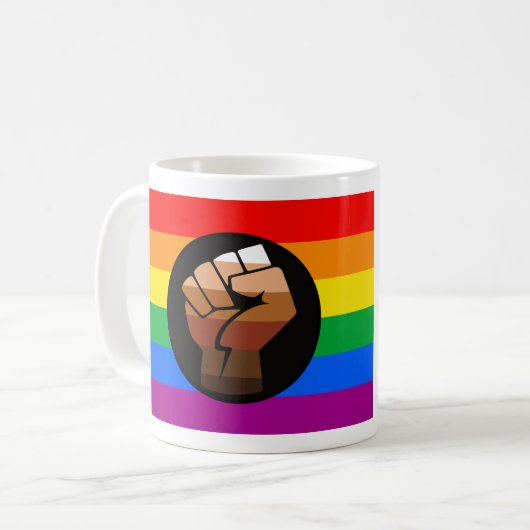 LGBTQ PRIDE (POC Fist Pride) Koffiemok (Voorkant links)