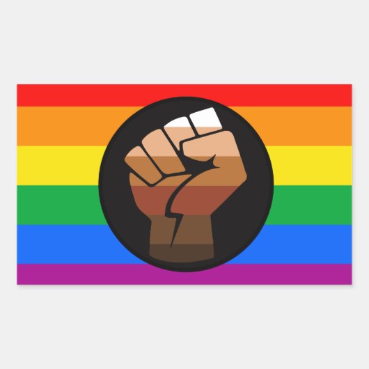 LGBTQ PRIDE (POC Fist Pride) Rechthoekige Sticker (Voorkant)