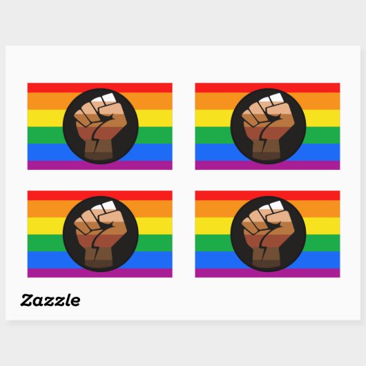 LGBTQ PRIDE (POC Fist Pride) Rechthoekige Sticker (Vel)